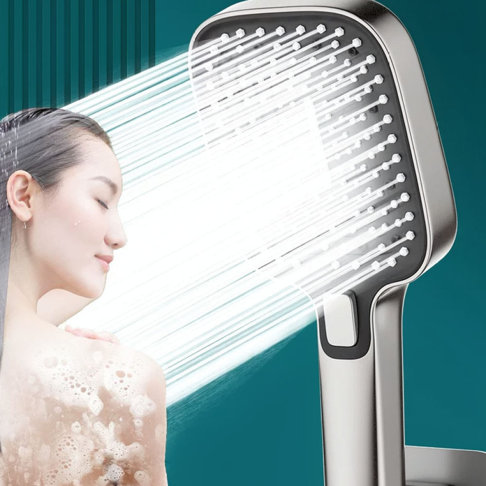 High Pressure Shower Head Handheld - 高水圧シャワーヘッド、ハンドヘルド式、雨のような水流、握りやすいグリップ、ホースと固定ブラケット付き、バスルーム用アクセサリー。
