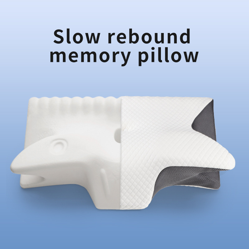 Memory Foam Orthopedic Pillow Neck Pain - メモリーフォームを使用した、人間工学に基づいた設計の頸椎用枕。整形外科的サポートで首の痛みを緩和し、寝ているときに体のラインに沿ってフィットするように設計されています。
