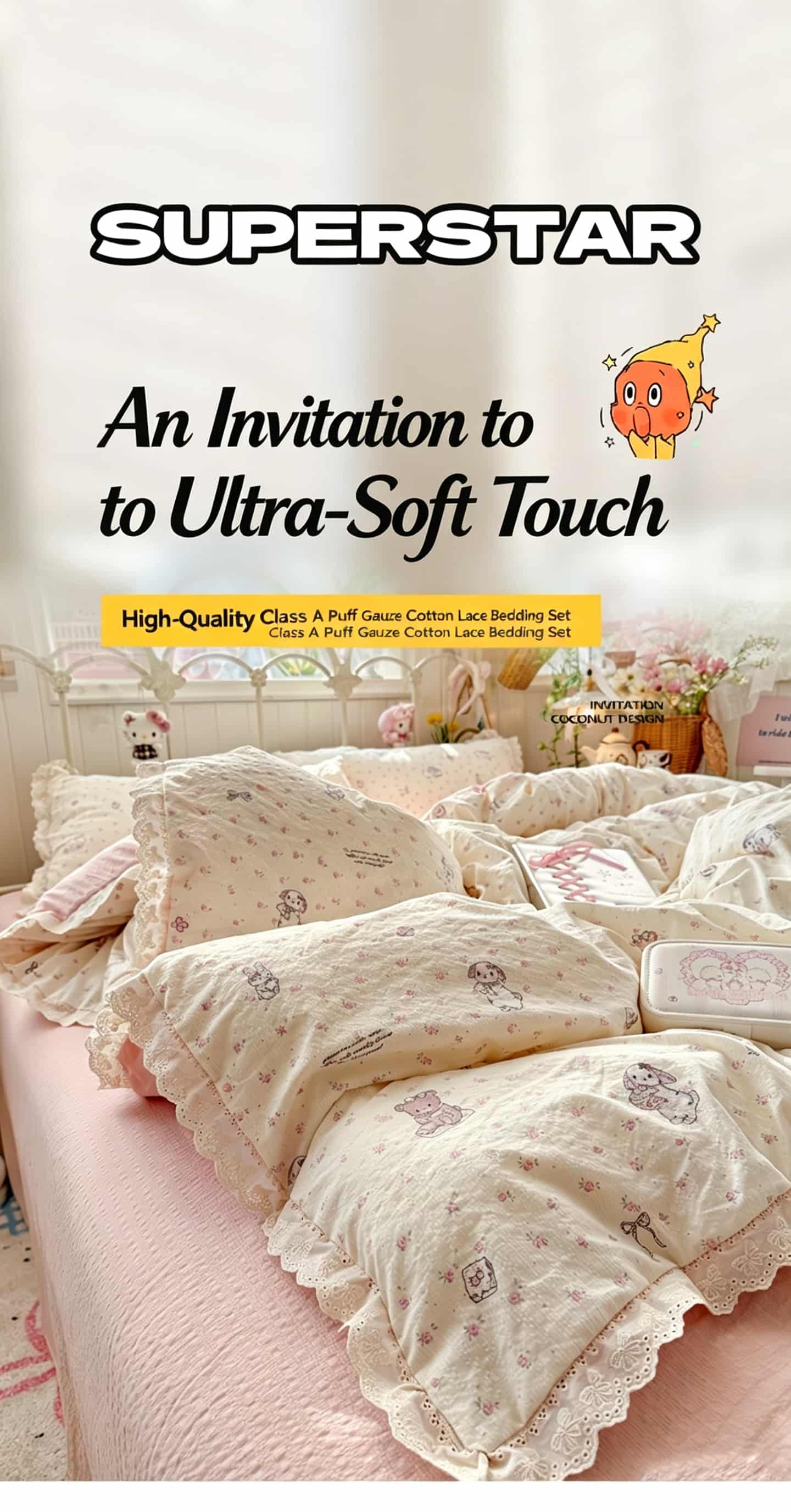 美しいデザインのコテージコア風ベッドリネンセット。紫色の花柄 - Aesthetic Floral Duvet Cover のレビューと価格