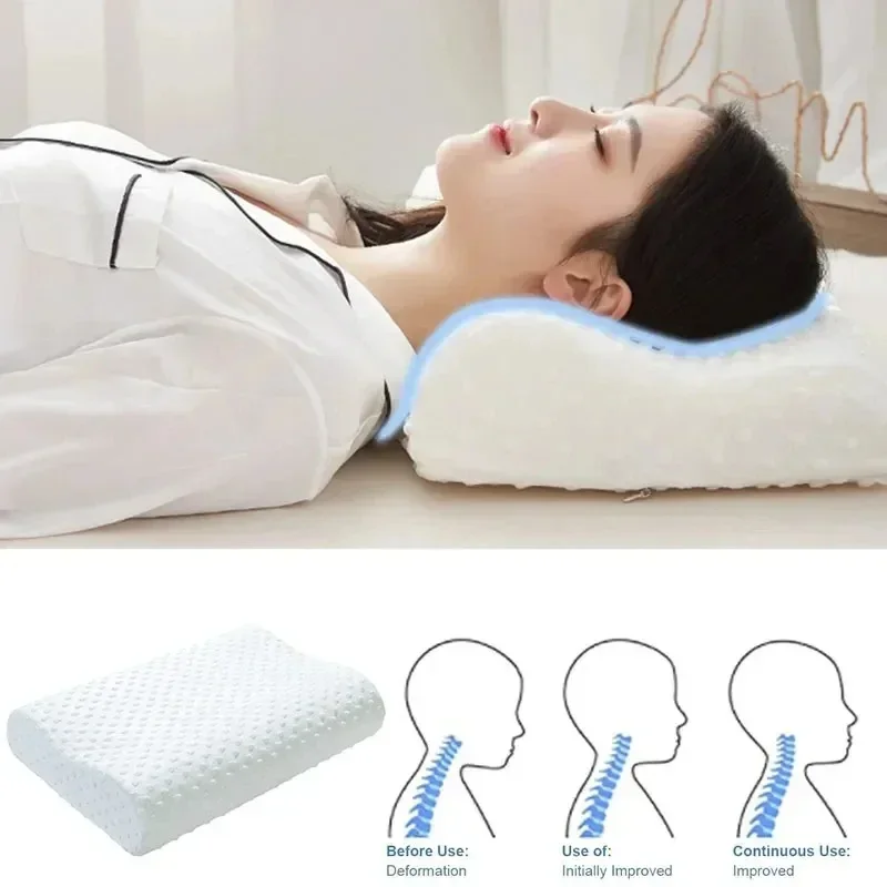 睡眠用メモリーフォーム枕。横向き寝に適した、首や肩の痛みを和 - Memory Foam Orthopedic Pillow Neck Pain のレビューと価格