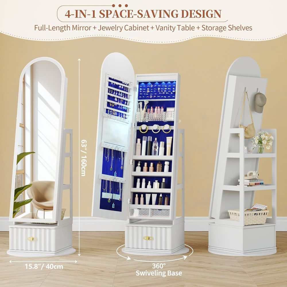 63インチの全長ミラー付き収納キャビネット – ベルベットの - Storage & Organization のレビューと価格