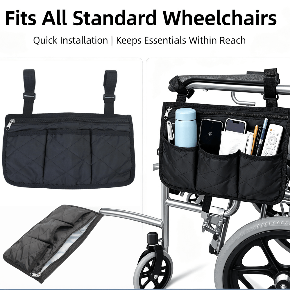 多機能車椅子アームレストサイド収納バッグ、マルチポケット付き - Storage & Organization のレビューと価格
