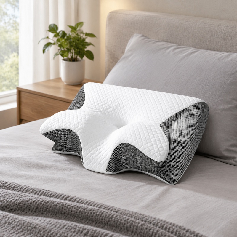 通気性に優れた整形外科用メモリーフォームネックピロー。人間工 - Memory Foam Orthopedic Pillow Neck Pain のレビューと価格