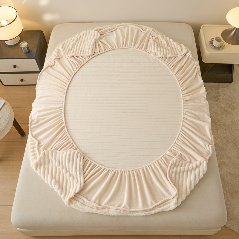 イミテーションラビットプラッシュ冬用フィットシーツセット、枕 - Fitted Bed Sheets Deep Pocket のレビューと価格