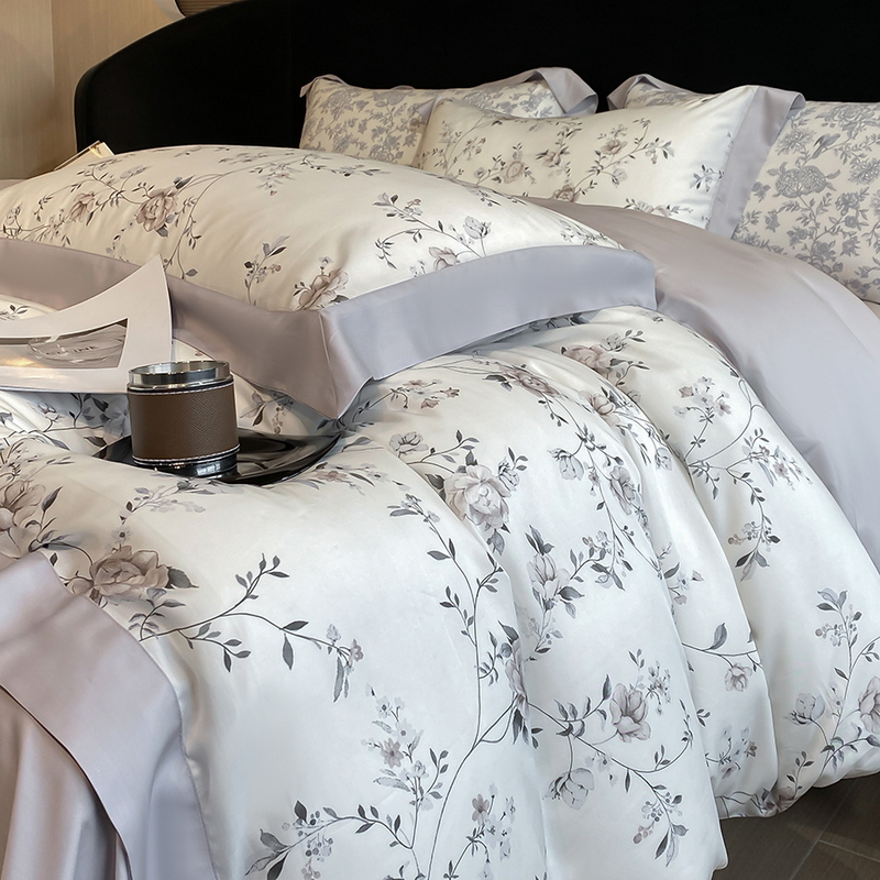 高級デジタル印刷花と植物寝具セットリヨセルユーカリ繊維ソフト - Aesthetic Floral Duvet Cover のレビューと価格