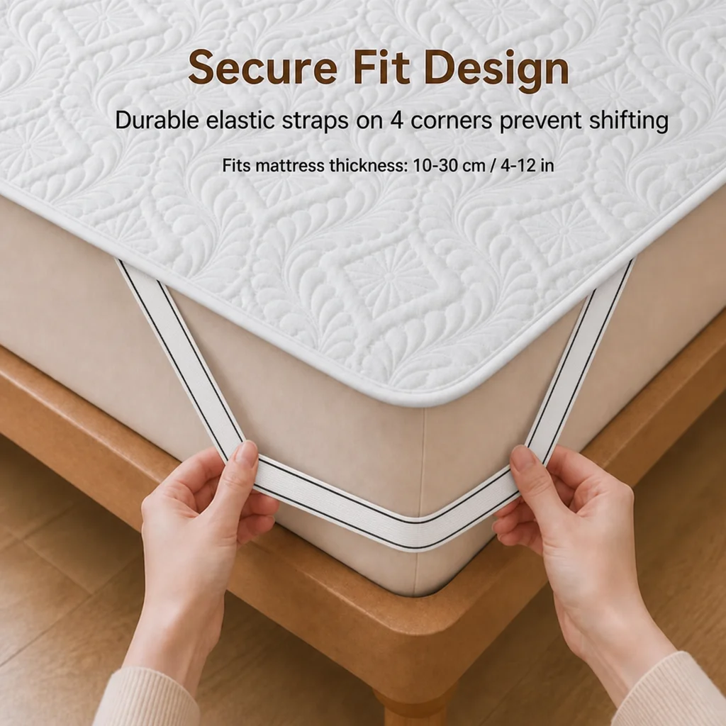 1枚入り、多色展開の四隅付き伸縮性防水マットレスプロテクター - Waterproof Mattress Protector Breathable のレビューと価格