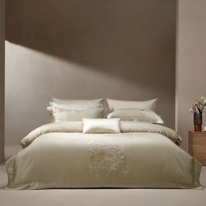 高精度ブロケードリヨセル綿花刺繍高級寝具セット布団カバーフラ - Aesthetic Floral Duvet Cover のレビューと価格