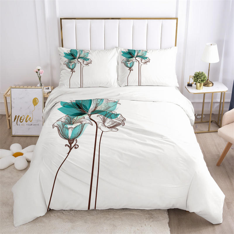花の葉寝具セットマイクロファイバー蝶布団カバー蓮の花掛け布団 - Aesthetic Floral Duvet Cover のレビューと価格