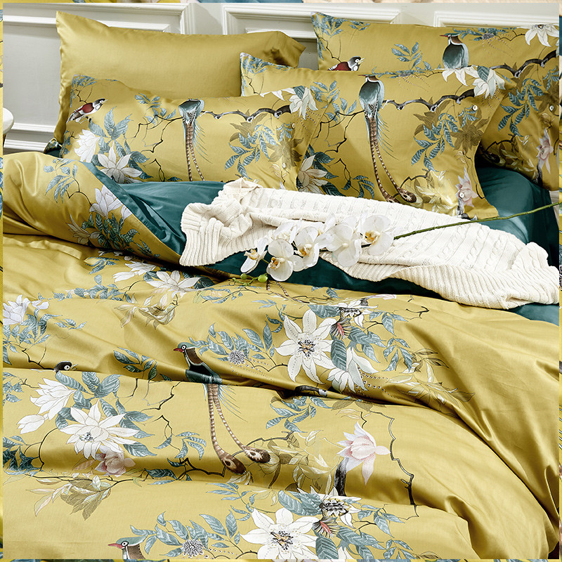 高級600TCエジプトコットン寝具セット,鳥の植物の花,デジ - Aesthetic Floral Duvet Cover のレビューと価格